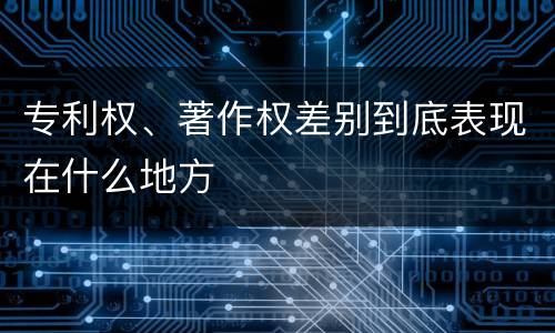 专利权、著作权差别到底表现在什么地方