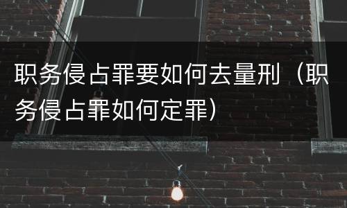 职务侵占罪要如何去量刑（职务侵占罪如何定罪）