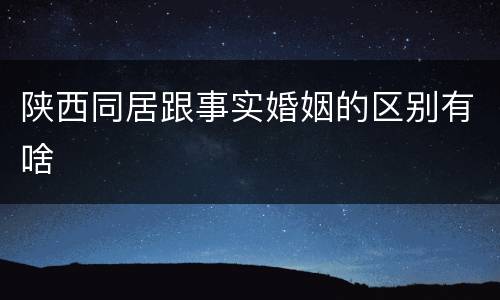 陕西同居跟事实婚姻的区别有啥