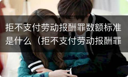 拒不支付劳动报酬罪数额标准是什么（拒不支付劳动报酬罪的数额标准）