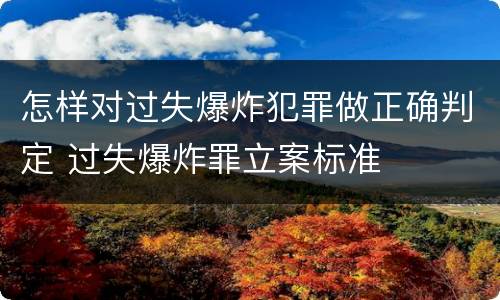 怎样对过失爆炸犯罪做正确判定 过失爆炸罪立案标准