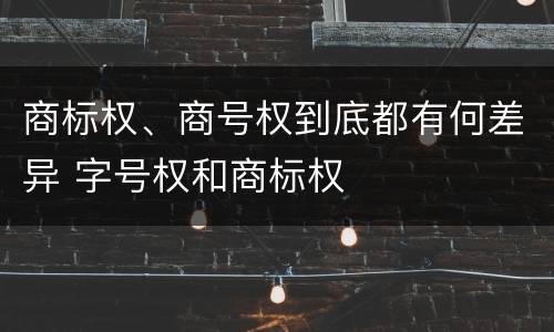 商标权、商号权到底都有何差异 字号权和商标权
