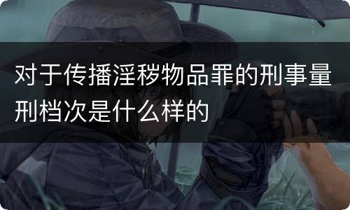 对于传播淫秽物品罪的刑事量刑档次是什么样的