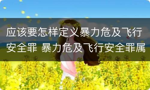 应该要怎样定义暴力危及飞行安全罪 暴力危及飞行安全罪属于