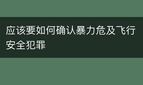 应该要如何确认暴力危及飞行安全犯罪