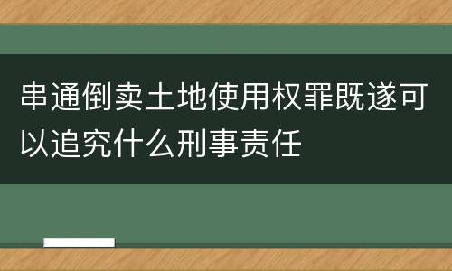 串通倒卖土地使用权罪既遂可以追究什么刑事责任