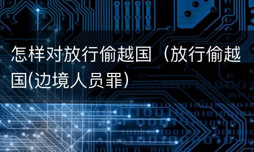 怎样对放行偷越国（放行偷越国(边境人员罪）