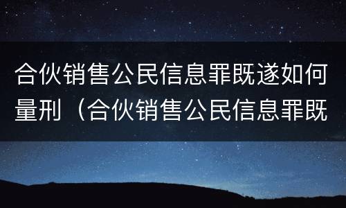 合伙销售公民信息罪既遂如何量刑（合伙销售公民信息罪既遂如何量刑标准）