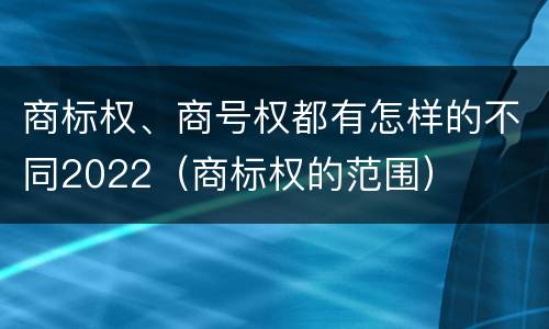 商标权、商号权都有怎样的不同2022（商标权的范围）