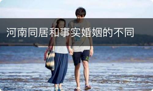 河南同居和事实婚姻的不同
