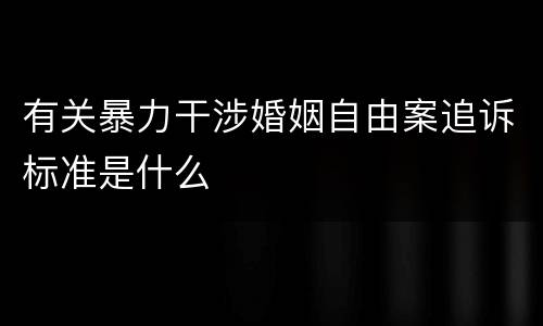 有关暴力干涉婚姻自由案追诉标准是什么
