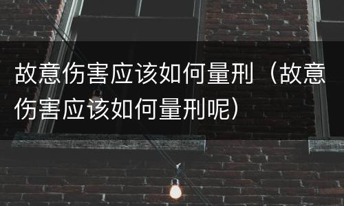 故意伤害应该如何量刑（故意伤害应该如何量刑呢）