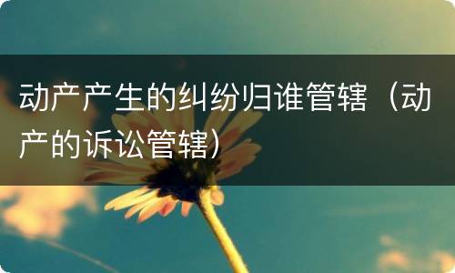 动产产生的纠纷归谁管辖（动产的诉讼管辖）