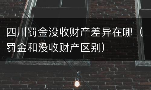 四川罚金没收财产差异在哪（罚金和没收财产区别）