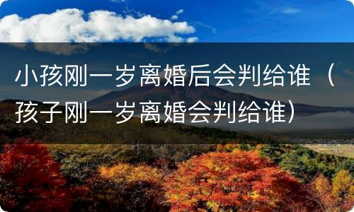 小孩刚一岁离婚后会判给谁（孩子刚一岁离婚会判给谁）