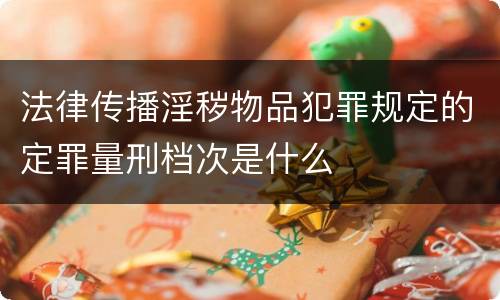 法律传播淫秽物品犯罪规定的定罪量刑档次是什么