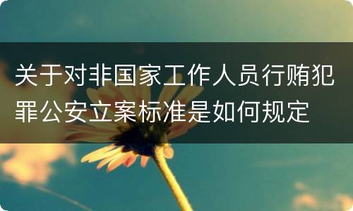 关于对非国家工作人员行贿犯罪公安立案标准是如何规定