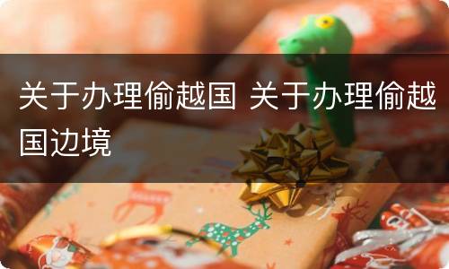 关于办理偷越国 关于办理偷越国边境