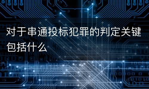 对于串通投标犯罪的判定关键包括什么