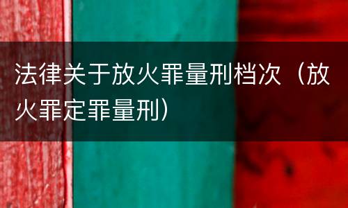 法律关于放火罪量刑档次（放火罪定罪量刑）