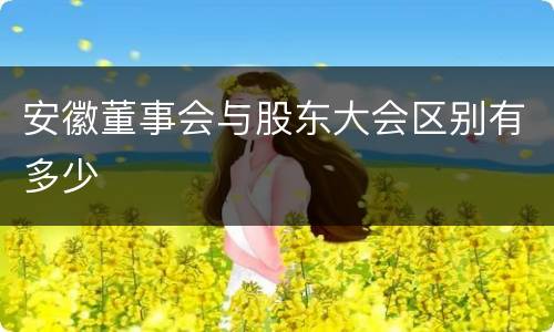 安徽董事会与股东大会区别有多少