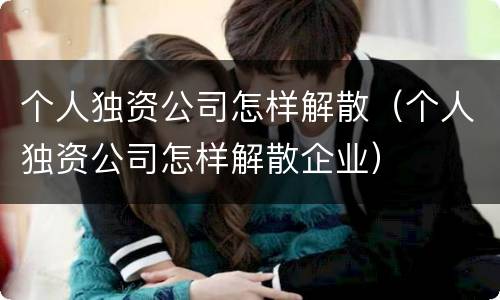 个人独资公司怎样解散（个人独资公司怎样解散企业）