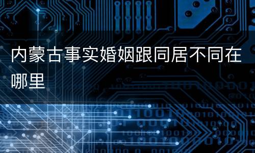 内蒙古事实婚姻跟同居不同在哪里