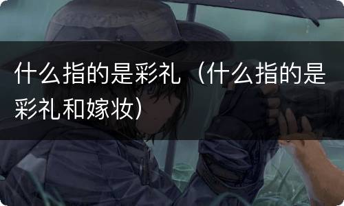 什么指的是彩礼（什么指的是彩礼和嫁妆）