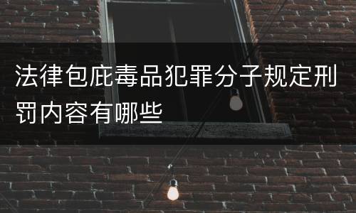 法律包庇毒品犯罪分子规定刑罚内容有哪些
