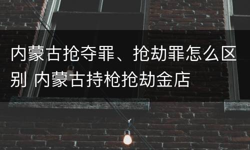 内蒙古抢夺罪、抢劫罪怎么区别 内蒙古持枪抢劫金店