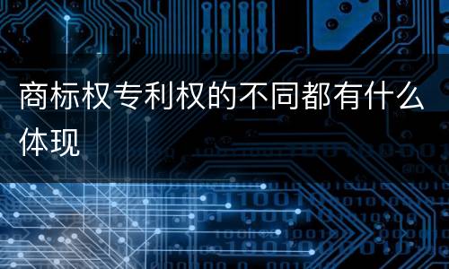 商标权专利权的不同都有什么体现