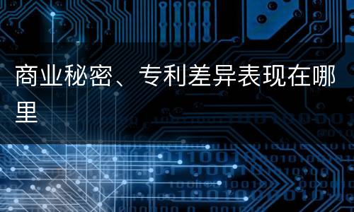 商业秘密、专利差异表现在哪里