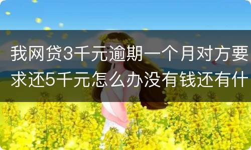 我网贷3千元逾期一个月对方要求还5千元怎么办没有钱还有什么严重后果吗