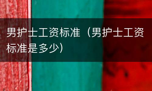 男护士工资标准（男护士工资标准是多少）