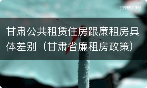 甘肃公共租赁住房跟廉租房具体差别（甘肃省廉租房政策）