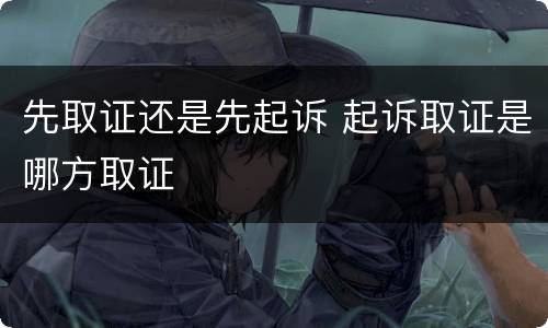 先取证还是先起诉 起诉取证是哪方取证