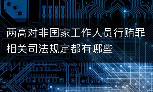 两高对非国家工作人员行贿罪相关司法规定都有哪些