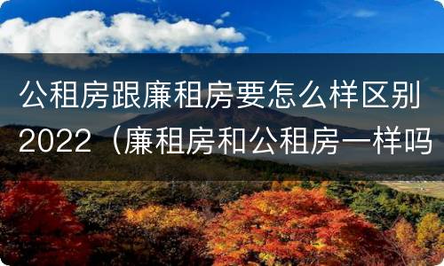 公租房跟廉租房要怎么样区别2022（廉租房和公租房一样吗）