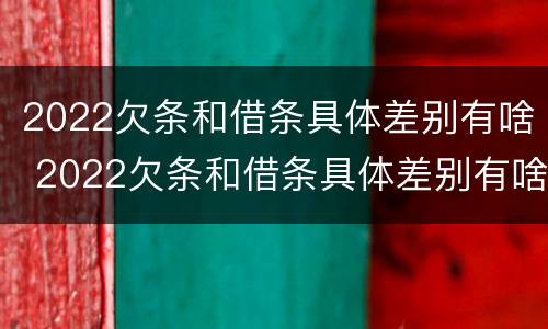 2022欠条和借条具体差别有啥 2022欠条和借条具体差别有啥不一样