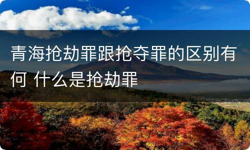 青海抢劫罪跟抢夺罪的区别有何 什么是抢劫罪