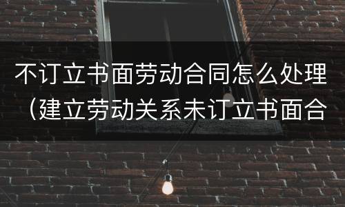 不订立书面劳动合同怎么处理（建立劳动关系未订立书面合同）