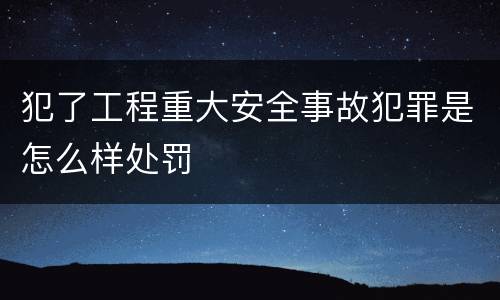 犯了工程重大安全事故犯罪是怎么样处罚