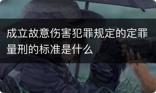 成立故意伤害犯罪规定的定罪量刑的标准是什么