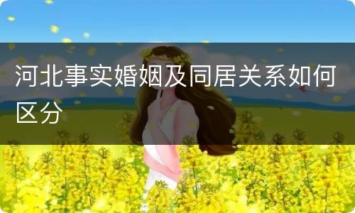 河北事实婚姻及同居关系如何区分