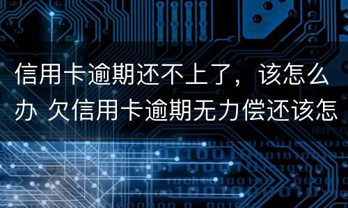 信用卡逾期还不上了，该怎么办 欠信用卡逾期无力偿还该怎么办