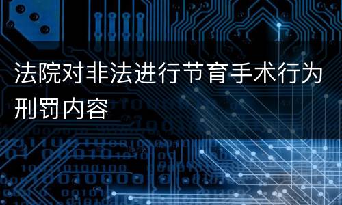 法院对非法进行节育手术行为刑罚内容