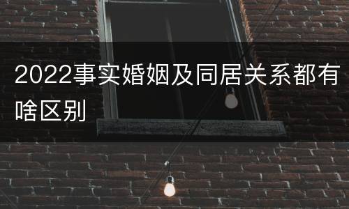 2022事实婚姻及同居关系都有啥区别
