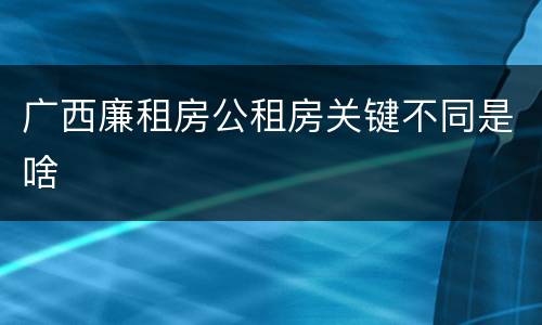 广西廉租房公租房关键不同是啥