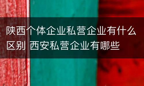 陕西个体企业私营企业有什么区别 西安私营企业有哪些