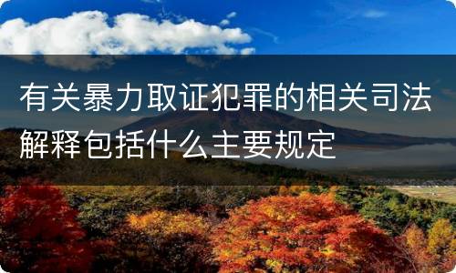 有关暴力取证犯罪的相关司法解释包括什么主要规定